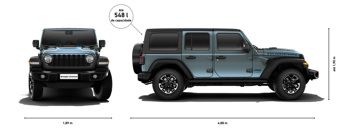 Dimensioni esterne di Jeep®Wrangler 4xe - Jeep® 