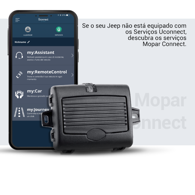 Uconnect™ Serviços Conectados Mopar® Jeep®